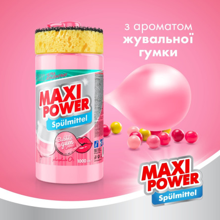 Засіб для миття посуду Maxi Power Бабл Гам 1л slide 6