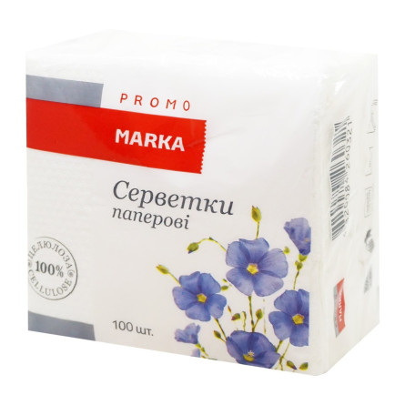 Серветки Marka Promo паперові 100шт 33x33см slide 1