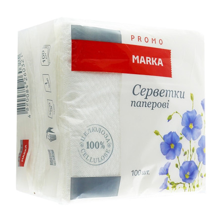 Серветки Marka Promo паперові 100шт 33x33см slide 2