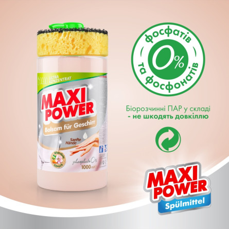 Средство-бальзам для мытья посуды Maxi Power Миндаль 1л slide 4