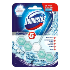 Блок для туалету Domestos Power 5 з хлором кришталева чистота 55г mini slide 1