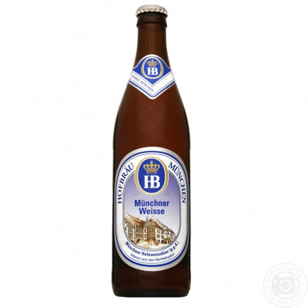 Пиво Hofbrau Munchner Weisse светлое нефильтрованное 5,1% 0,5л slide 1
