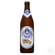 Пиво Hofbrau Munchner Weisse світле нефільтроване 5,1% 0,5л mini slide 1