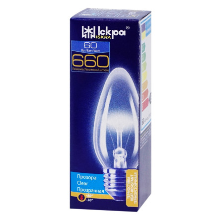 Лампа Іскра Свічка електрична прозора B36-230в 60вт Е27 slide 2