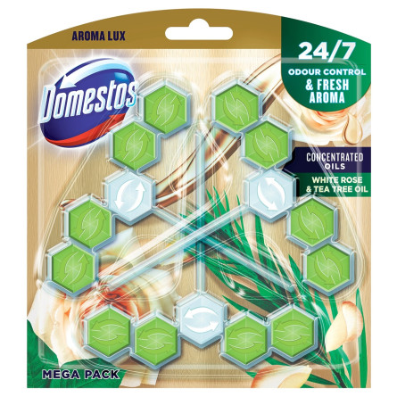 Блок для очищення унітазу Domestos Power 5+ Зелений чай та свіжість лимону slide 7