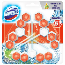 Блок Domestos Power 5 Лайм та кедр для очищення унітазу 3шт*55г mini slide 2