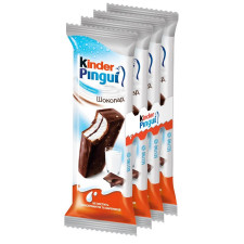 Пирожное Kinder Pingui бисквитное с молочной начинкой в ​​шоколаде 4шт x 30г mini slide 1