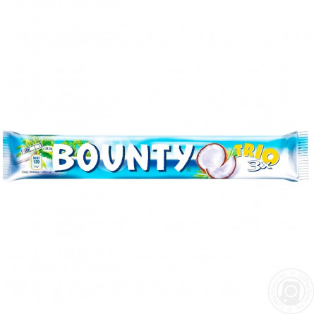Батончик Bounty Trio в молочно-шоколадной глазури с кокосовой начинкой 3шт 85г slide 2