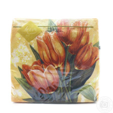 Серветки Luxy Тюльпановий затишок тришарові 33x33см 15шт mini slide 2