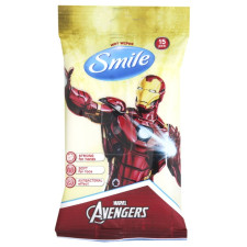 Серветки вологі Smile Marvel антибактеріальні в асортименті 15шт mini slide 1
