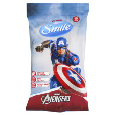 Серветки вологі Smile Marvel антибактеріальні в асортименті 15шт mini slide 2