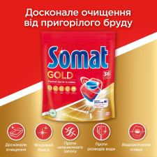 Таблетки для посудомийної машини Somat Gold 36шт mini slide 2