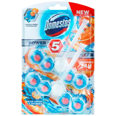 Блок туалетний Domestos Power 5 лотос апельсин 2х55г slide 1