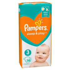 Пiдгузки Pampers Sleep & Play розмір 3 Midi 6-10кг 58шт mini slide 6