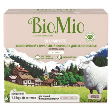 Порошок пральний BioMio BIO-WHITE концентрат екологічний гіпоалергенний для білої білизни 30 прань 1,5 кг mini slide 1