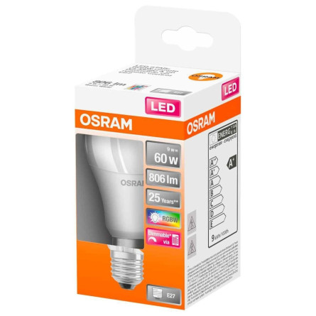 Лампа світлодіодна Osram LED A60 9W E2 з пультом управління slide 1