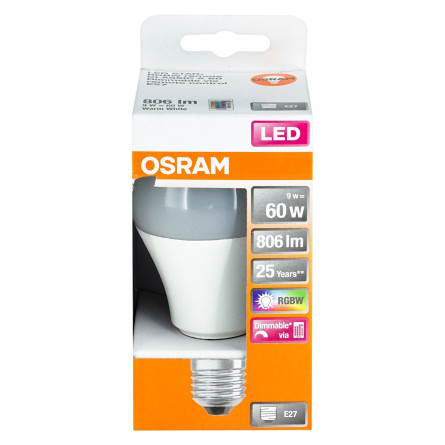 Лампа світлодіодна Osram LED A60 9W E2 з пультом управління slide 2