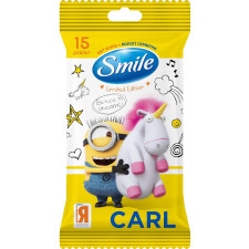 Серветки вологі Smile Minions банан 15шт mini slide 1