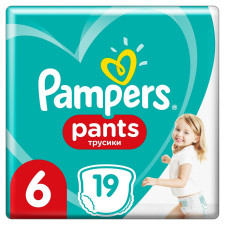 Подгузники-трусики Pampers Pants размер 6 Extra Large 15кг+ 19шт mini slide 1