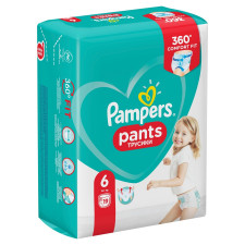 Подгузники-трусики Pampers Pants размер 6 Extra Large 15кг+ 19шт mini slide 5