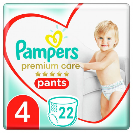 Подгузники-трусики Pampers Premium Care Pants размер 4 Maxi 9-15кг 22шт slide 1