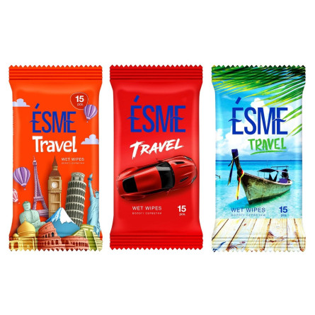 Вологі серветки Esme Travel 15шт slide 1