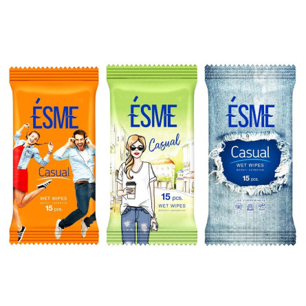 Вологі серветки Esme Casual 15шт slide 1