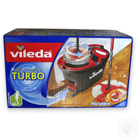 Комплект Vileda Easywring Clean Turbo для прибирання сіро-червоний slide 2