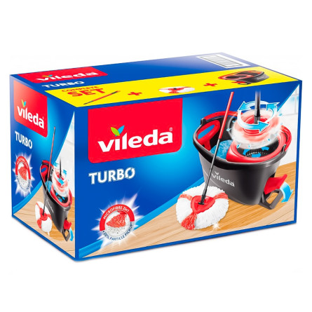 Комплект Vileda Easywring Clean Turbo для прибирання сіро-червоний slide 4