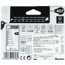 Лампочка Ашан Led 5,6W e14 5000K mini slide 2