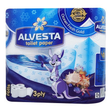 Папір туалетний Alvesta Ocean тришаровий 4шт mini slide 1