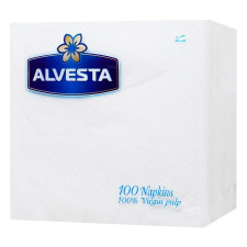 Серветки Alvesta одношарові 30х30см 100шт mini slide 1