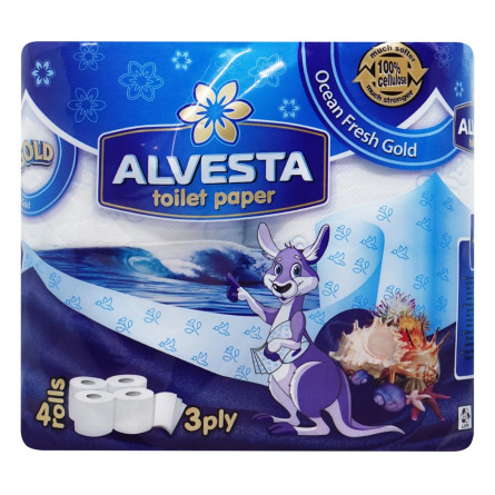 Папір туалетний Alvesta Ocean тришаровий 4шт slide 2