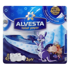 Папір туалетний Alvesta Ocean тришаровий 4шт mini slide 2