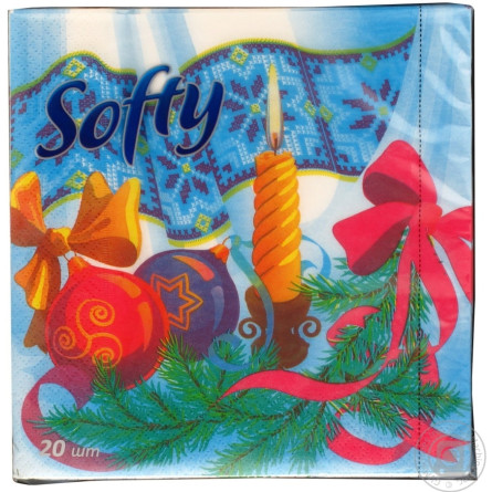 Серветки паперові Softy з малюнком №2 33*33 см slide 1