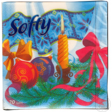 Серветки паперові Softy з малюнком №2 33*33 см mini slide 1