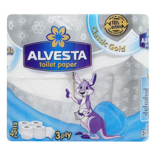 Папір туалетний Alvesta Classic тришаровий 4шт mini slide 2