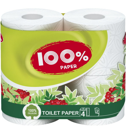 Папір туалетний Рута 100% Paper двошаровий 4шт slide 1