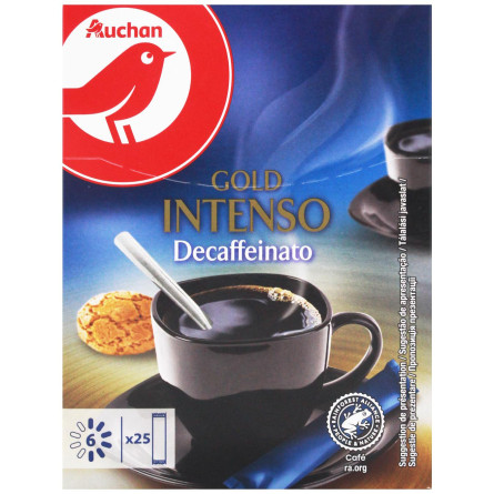 Кофе Ашан Gold Intenso Decaffeinato растворимый 25шт*2г slide 2