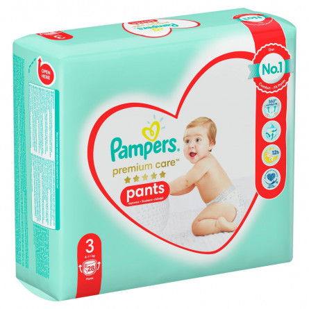 Подгузники-трусики Pampers Premium Care Pants размер 3 Midi 6-11кг 28шт slide 4