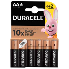 Батарейки Duracell basic LR6 AA 6шт mini slide 1