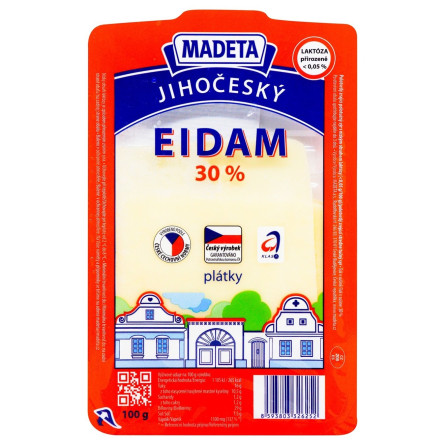 Сыр Madeta Эдам нарезка 30% 100г slide 1