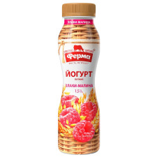 Йогурт Ферма Злаки-Малина питний 1,5% 250г mini slide 1