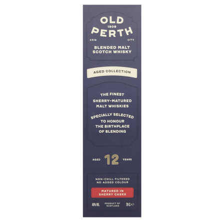 Виски Old Perth 12 лет 46% 0,7л slide 2
