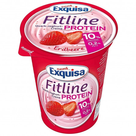 Крем-йогурт Exquisa Fitline Полуниця протеїновий 10% 400г slide 1