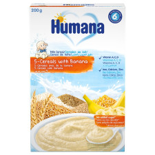 Каша молочная Humana 5 злаков банан 200г mini slide 2