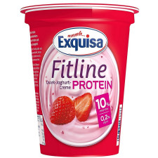 Крем-йогурт Exquisa Fitline Полуниця протеїновий 10% 400г mini slide 2