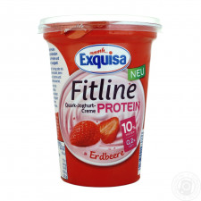 Крем-йогурт Exquisa Fitline Полуниця протеїновий 10% 400г mini slide 3