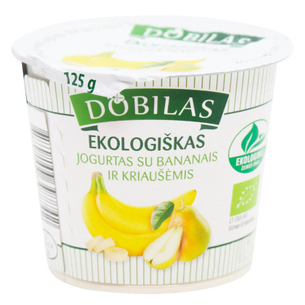 Йогурт Dobilas с бананом и грушами органический 3,1% 125г slide 1