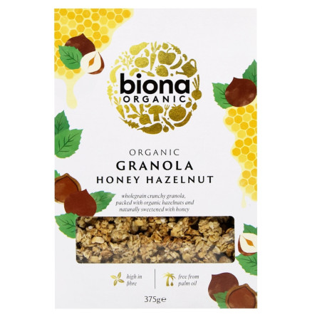 Гранола Biona Organic з медом та фундуком без цукру 375г slide 2